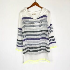 BOT FOR SALE Lemlem Hooded Kaftan Striped‎ Linen Tunic Coverup Swim Beach Pool
